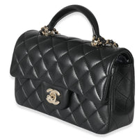 Chanel Black Quilted Lambskin Mini Top Handle Rectangular Flap