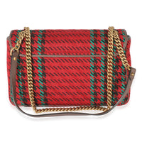 Gucci Multicolor Houndstooth Wool Small GG Marmont Shoulder Bag