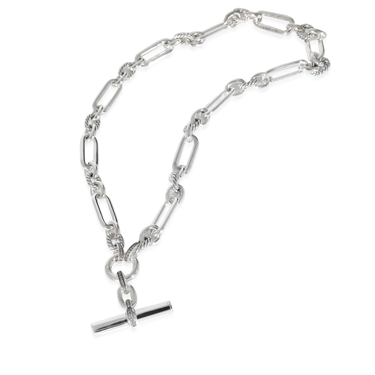 David Yurman Lexington Necklace in Sterling Silver 0.34 CTW