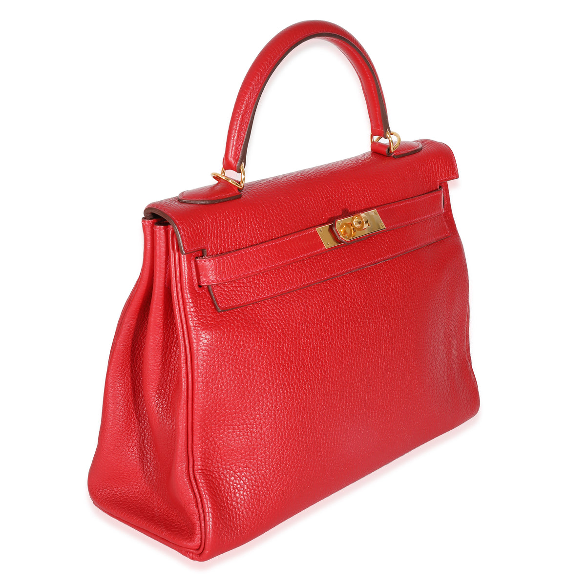 Hermès Togo Rouge Casaque Kelly 32 GHW