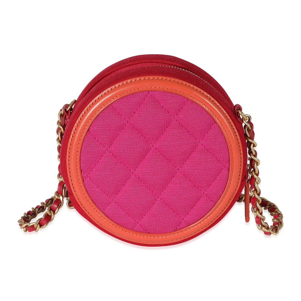 Chanel Tricolour Jersey Filigree Round Chain Bag