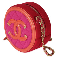 Chanel Tricolour Jersey Filigree Round Chain Bag