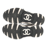 Chanel Light Grey White Mesh Suede Grained Calfskin CC Sneaker 43