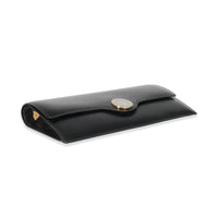 Hermès Vintage Black Box Logo Plate Flap Clutch