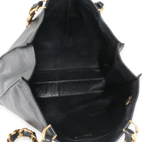 Chanel Vintage Black Lambskin CC Chain Tote