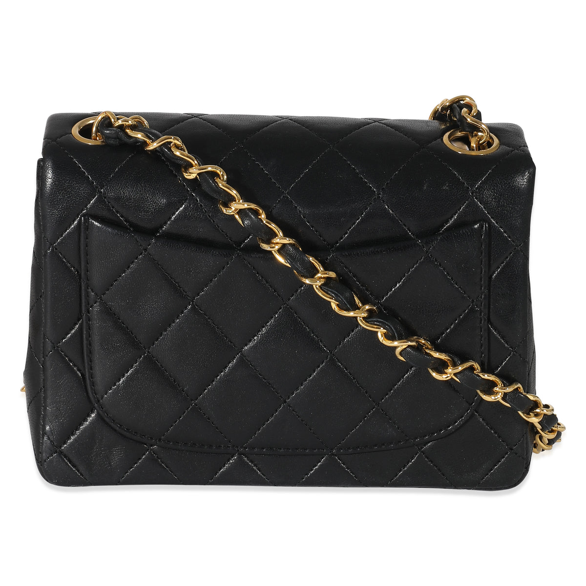 Chanel Vintage Black Lambskin Classic Mini Square Flap Bag