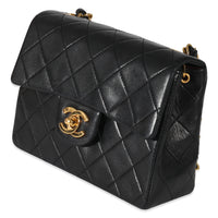 Chanel Vintage Black Lambskin Classic Mini Square Flap Bag