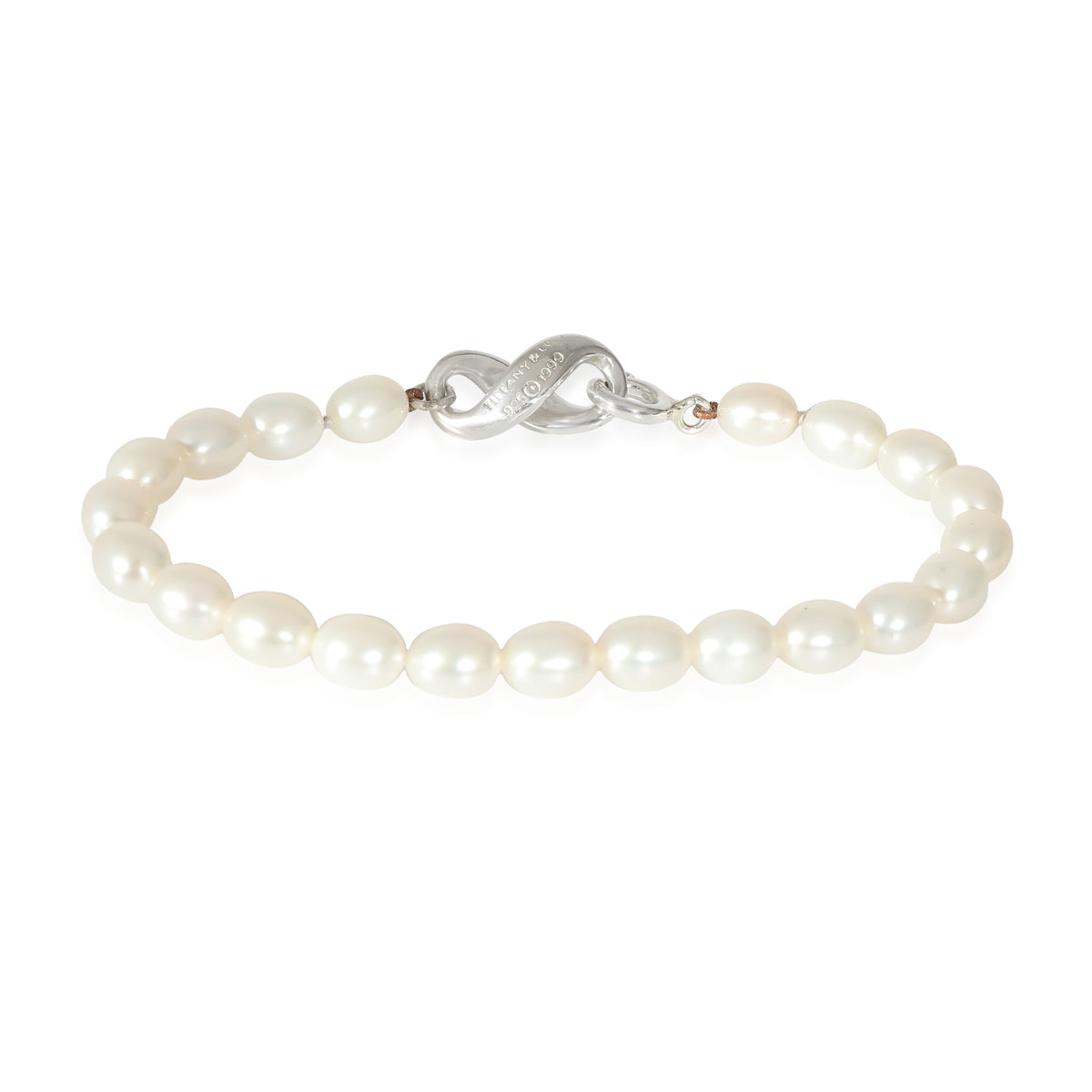 Tiffany & Co. Fresh Water Infinity Clasp Pearl Bracelet in Sterling Silver