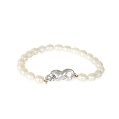 Tiffany & Co. Fresh Water Infinity Clasp Pearl Bracelet in Sterling Silver