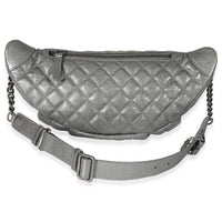 Chanel Silver Metallic Calfskin Banane Waist Bag