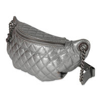 Chanel Silver Metallic Calfskin Banane Waist Bag