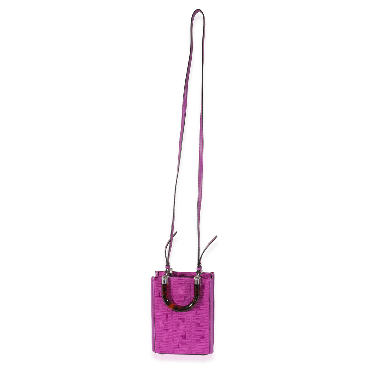 Fendi Purple FF Technical Fabric Vitello Mini Sunshine Shopper