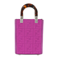 Fendi Purple FF Technical Fabric Vitello Mini Sunshine Shopper