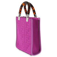 Fendi Purple FF Technical Fabric Vitello Mini Sunshine Shopper