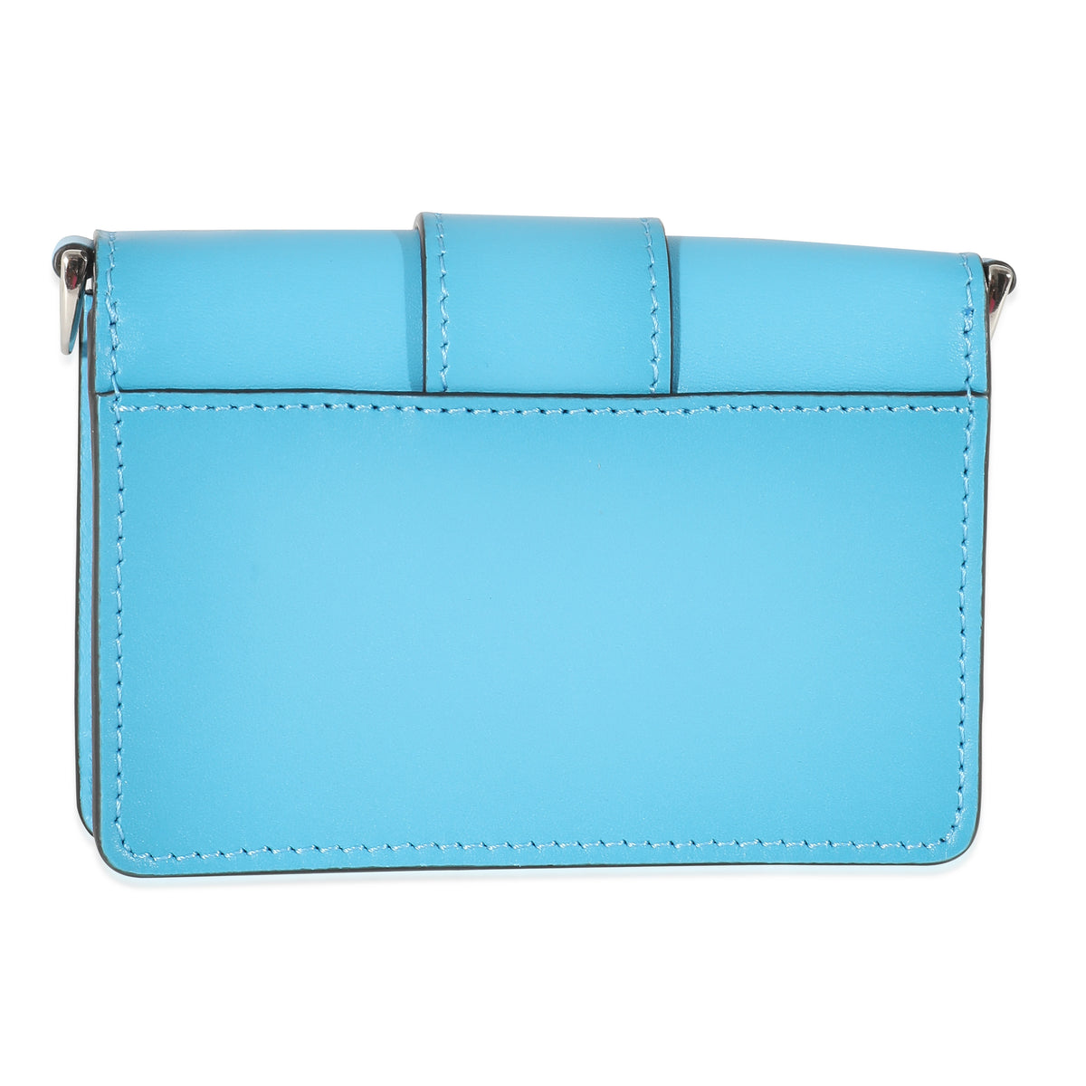 Fendi Blue Leather Micro Flat Baguette