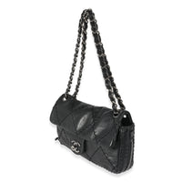 Chanel Black Quilted Calfskin Expandable Flap Bag