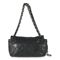 Chanel Black Quilted Calfskin Expandable Flap Bag