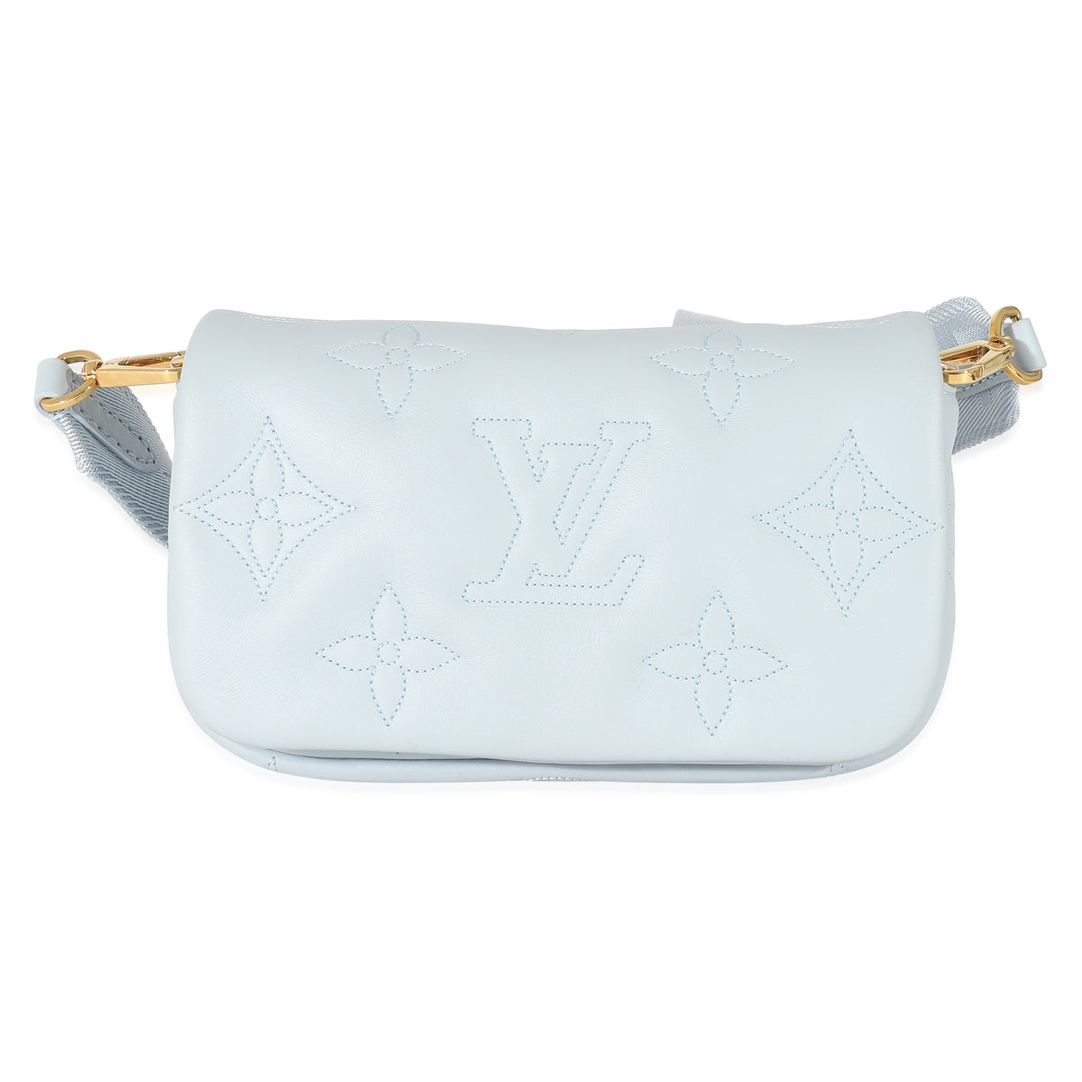 Louis Vuitton Bleu Glacier Bubblegram Wallet On Strap