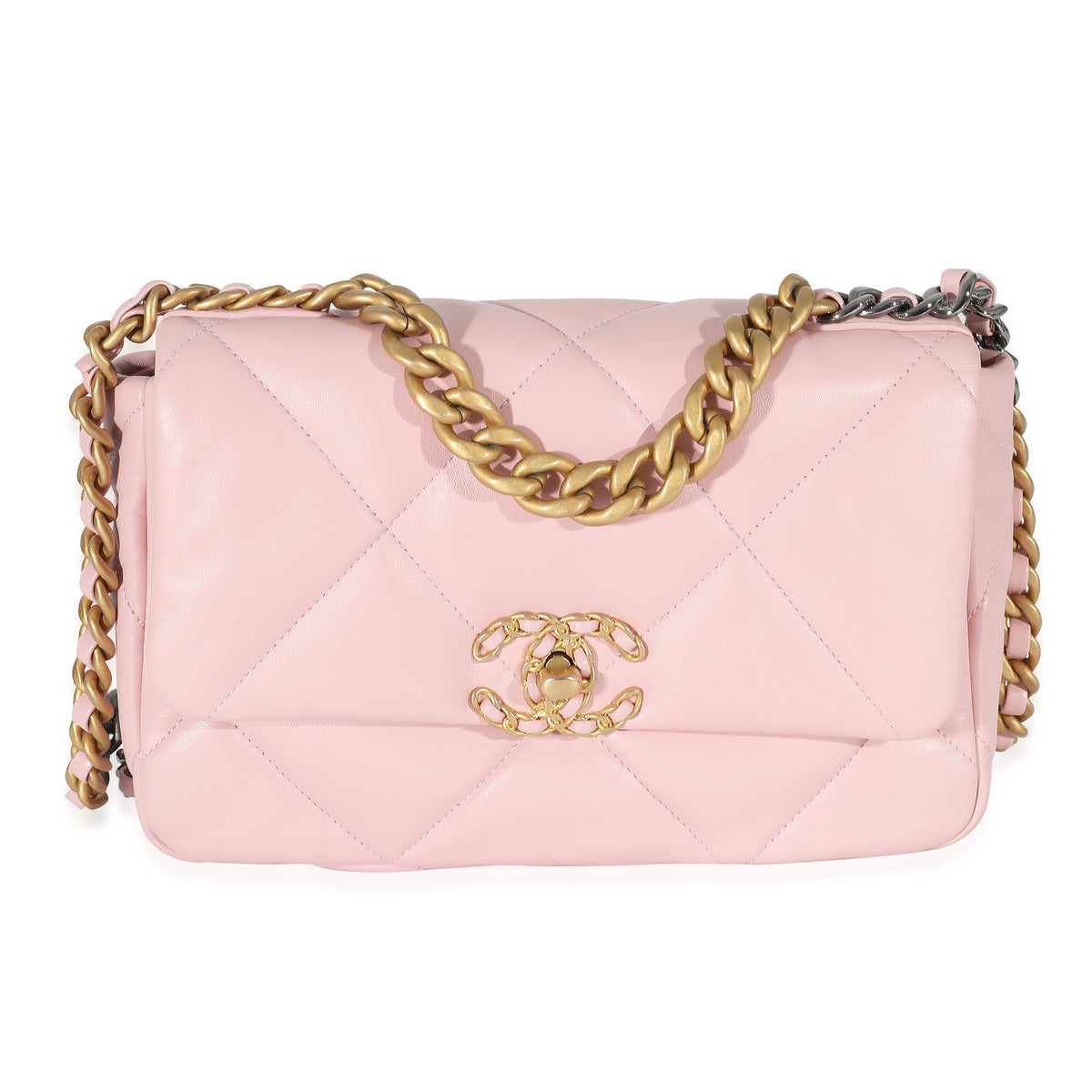 Chanel Light Pink Lambskin Small Chanel 19 Flap Bag