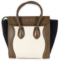 Celine Suede Leather Tricolor Micro Luggage Tote