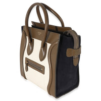 Celine Suede Leather Tricolor Micro Luggage Tote