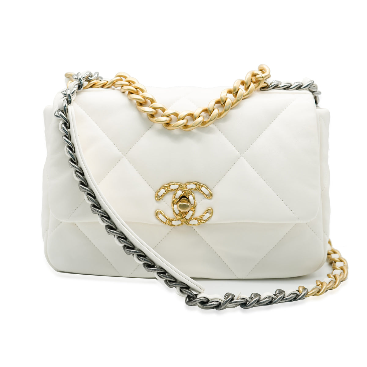 HOT Medium Cream Chanel Boy Bag Chanel Boy Chanel Bag 19