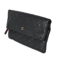 Chanel Black Quilted Caviar CC Flap Clutch