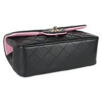 Chanel Bi-Color Quilted Lambskin Mini Top Handle Rectangular Flap