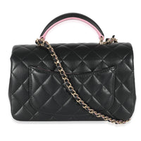 Chanel Bi-Color Quilted Lambskin Mini Top Handle Rectangular Flap