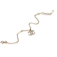 Gold Plated Chanel 2021 CC Link Bracelet With Faux Pearl & Strass Bracelet