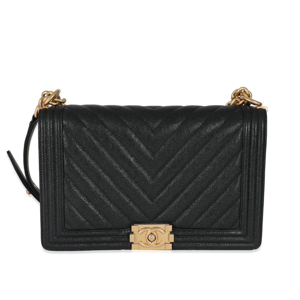 Chanel Black Caviar Medium Boy Bag