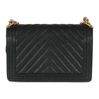 Chanel Black Caviar Medium Boy Bag