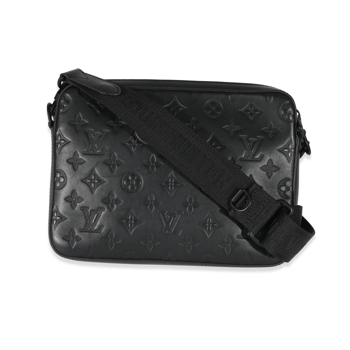 Louis Vuitton Black Monogram Shadow Leather Duo Messenger Bag