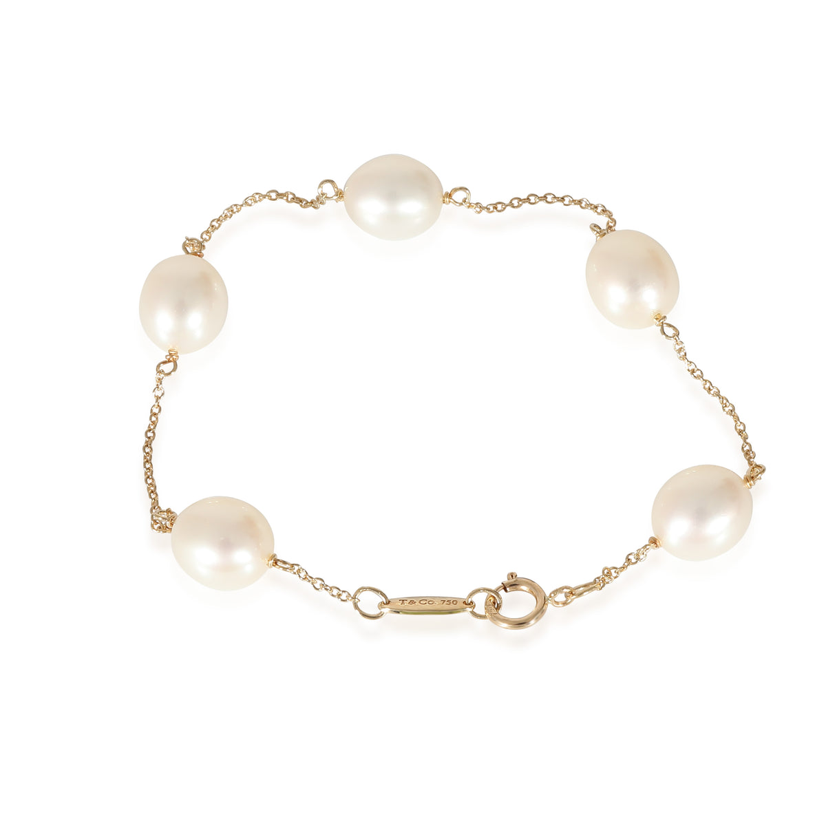 Tiffany & Co. Elsa Peretti Silver Pearl Open Heart Bracelet
