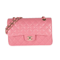 Chanel Pink Quilted Lambskin Small Classic Double Flap Bag