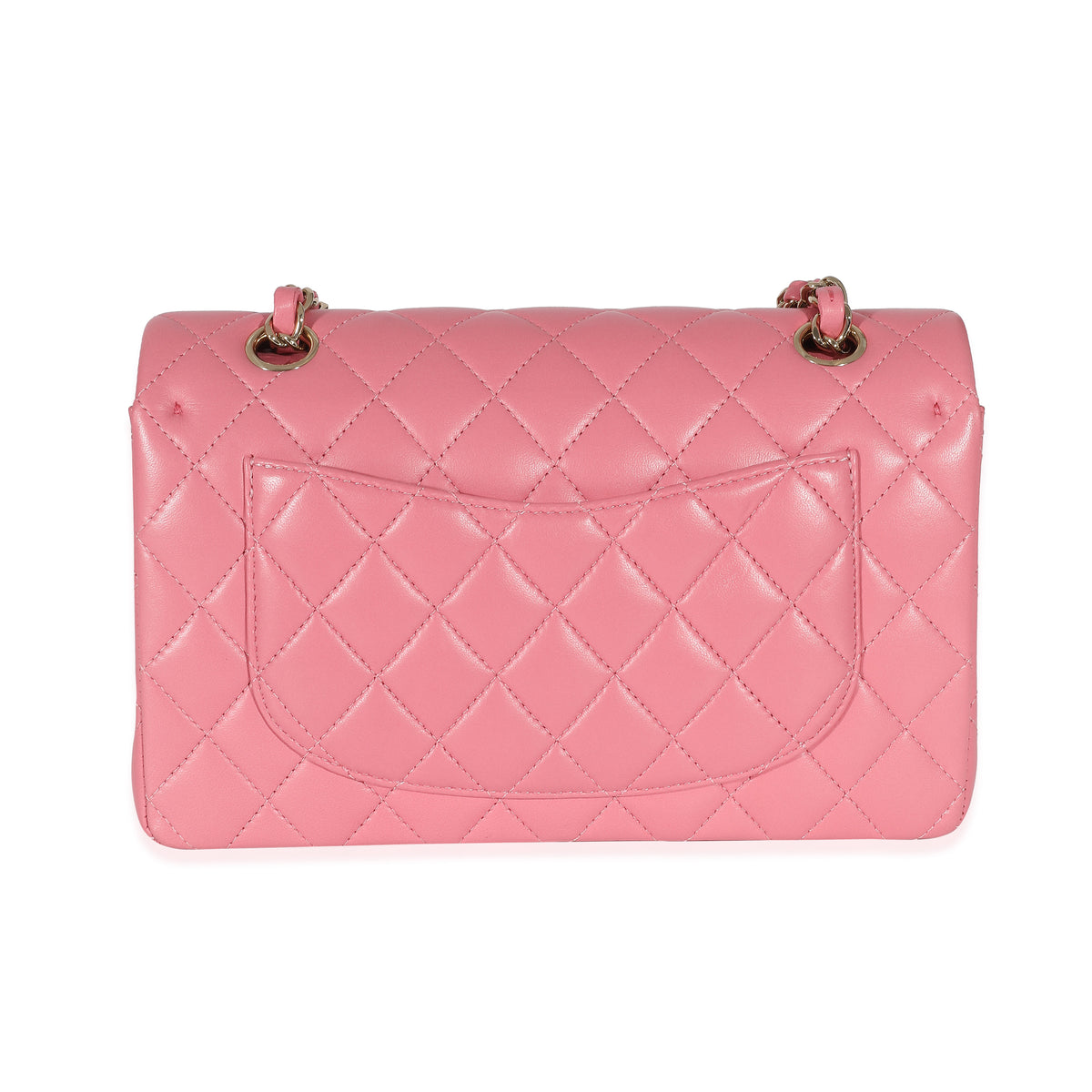 Chanel Pink Quilted Lambskin Small Classic Double Flap Bag