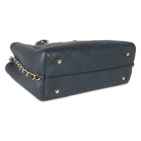 Chanel Navy Quilted Bullskin Shopping Tote