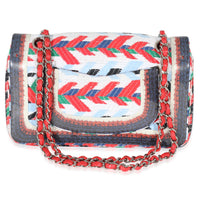 Chanel Multicolour Tweed Silicone Braid Medium Classic Flap