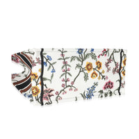 Christian Dior White Dior Petites Fleurs Embroidery Medium Dior Book Tote