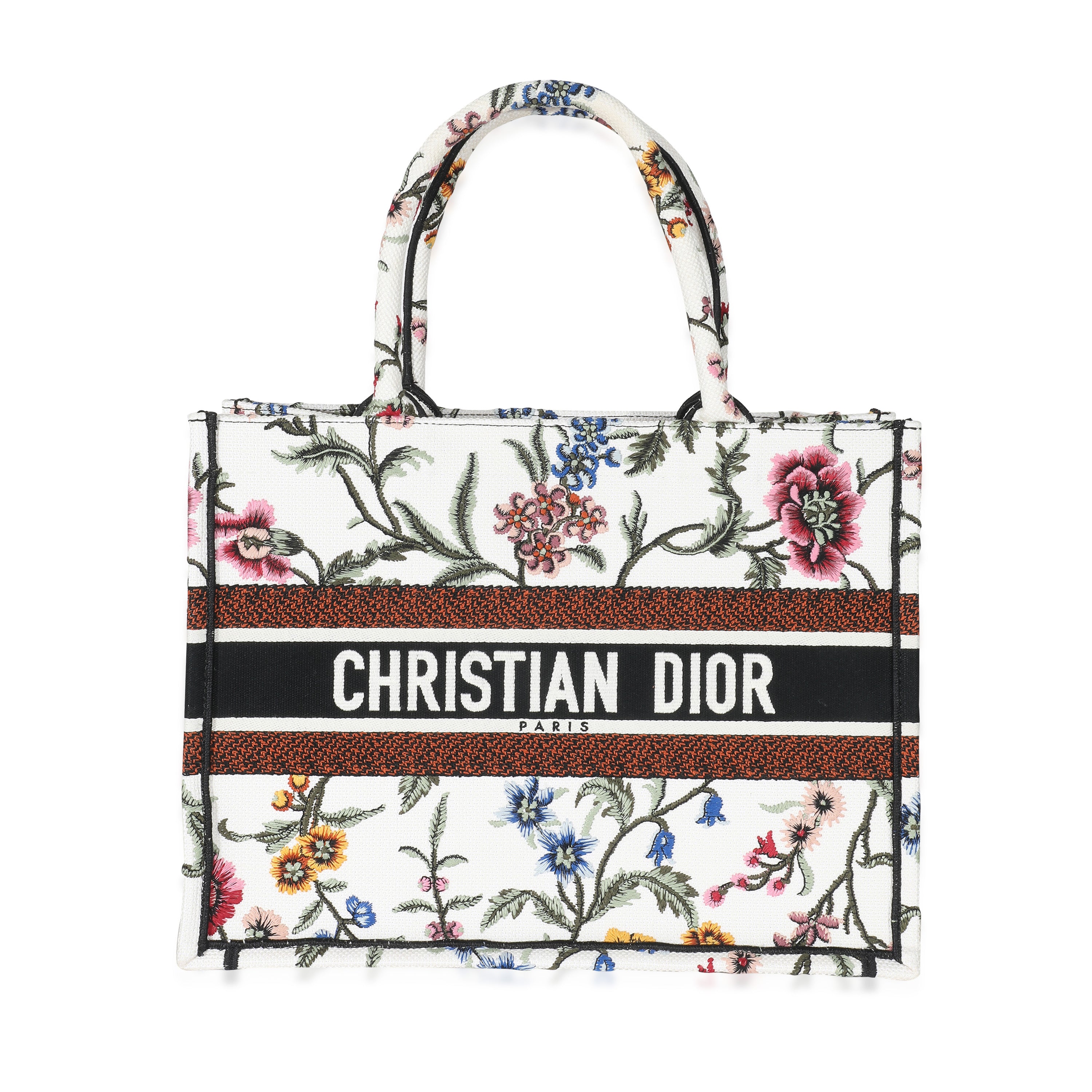 Christian Dior White Dior Petites Fleurs Embroidery Medium Dior Book Tote, myGemma, DE