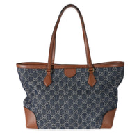 Gucci Blue GG Monogram Denim Medium Ophidia Shopping Tote