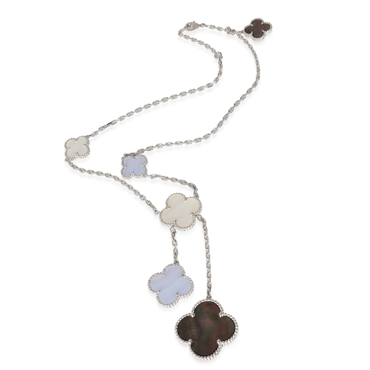 Van Cleef & Arpels Magic Alhambra Necklace With Mother Of Pearl & Chalcedony