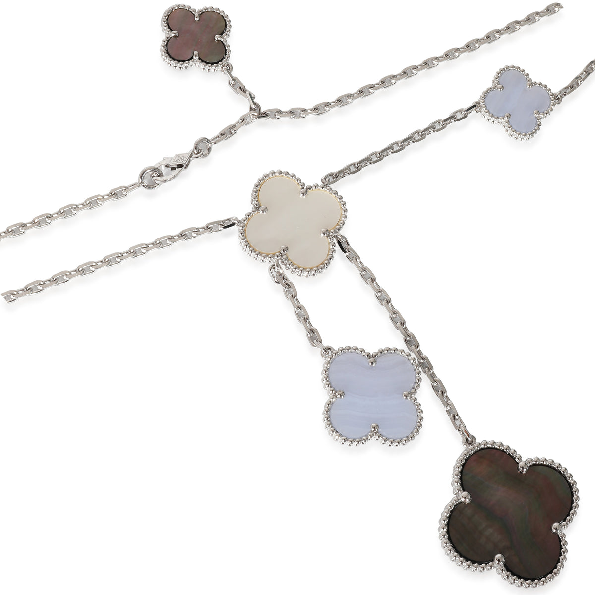 Van Cleef & Arpels Magic Alhambra Necklace With Mother Of Pearl & Chalcedony