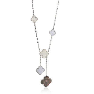 Van Cleef & Arpels Magic Alhambra Necklace With Mother Of Pearl & Chalcedony