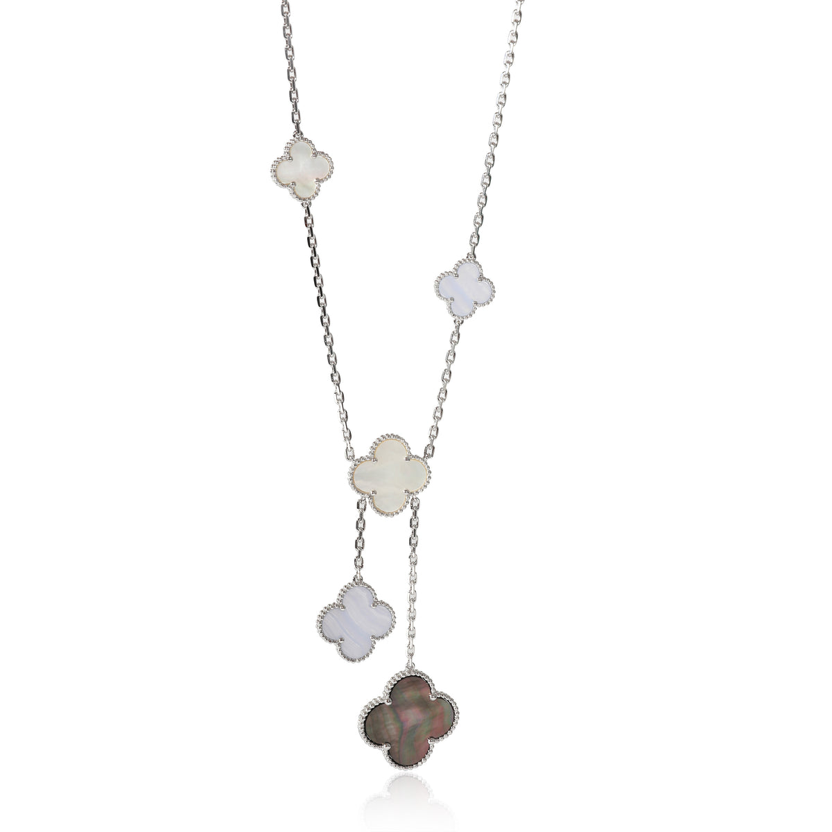 Van Cleef & Arpels Magic Alhambra Necklace With Mother Of Pearl & Chalcedony