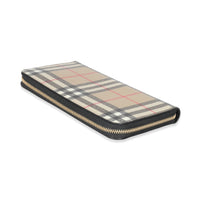 Burberry House Check Canvas Elmore Zip Around Wallet