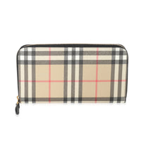 Burberry House Check Canvas Elmore Zip Around Wallet