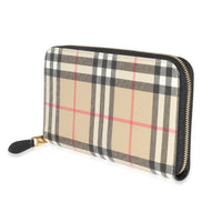 Burberry House Check Canvas Elmore Zip Around Wallet