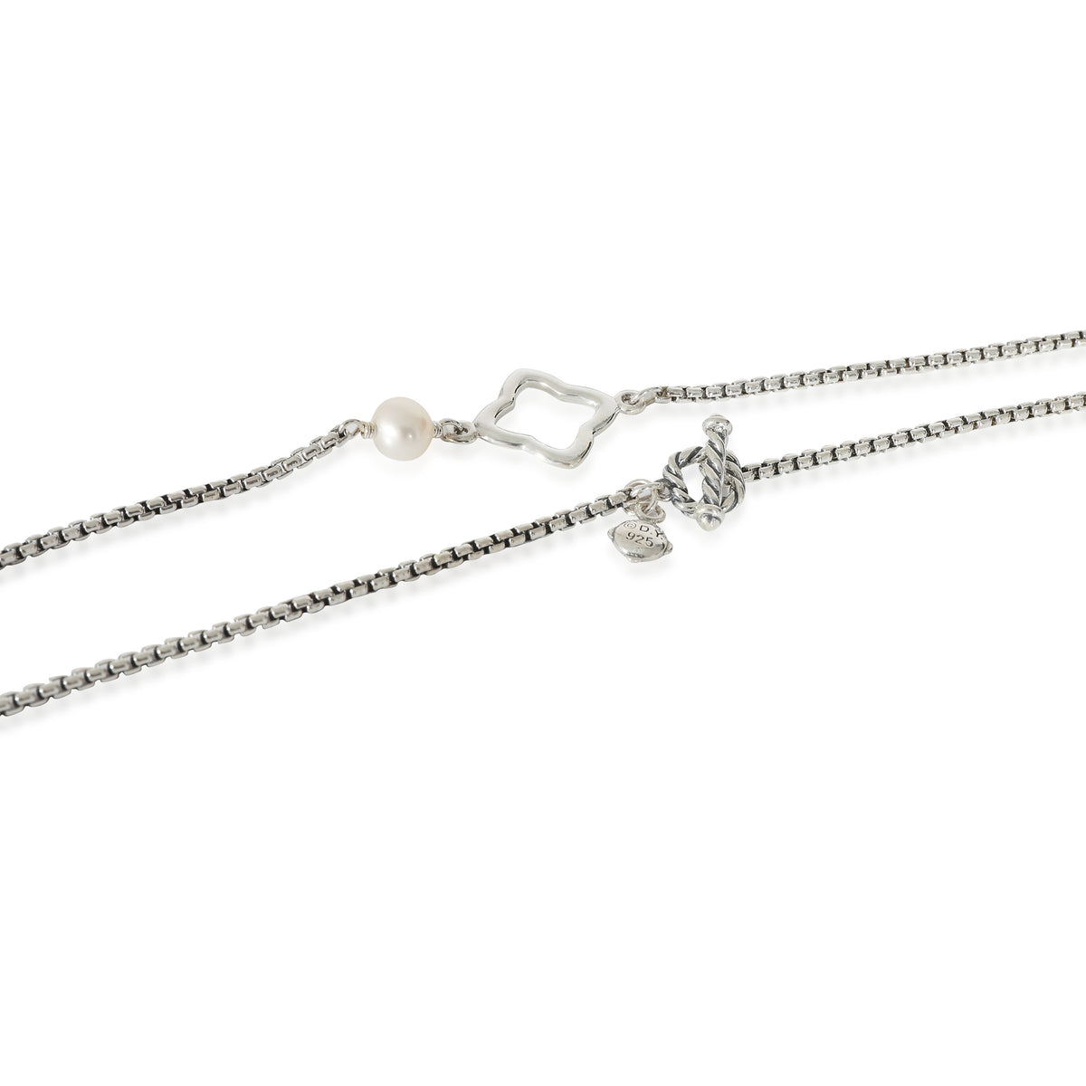 David Yurman Bijoux Pearl Quatrefoil Station Necklace in Sterling Silver