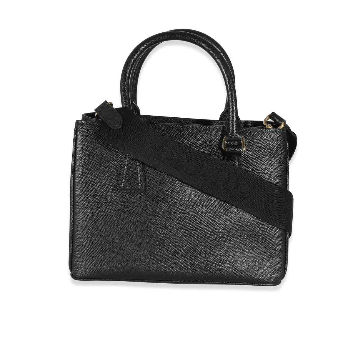 Prada Black Nero Saffiano Mini Galleria Open Tote